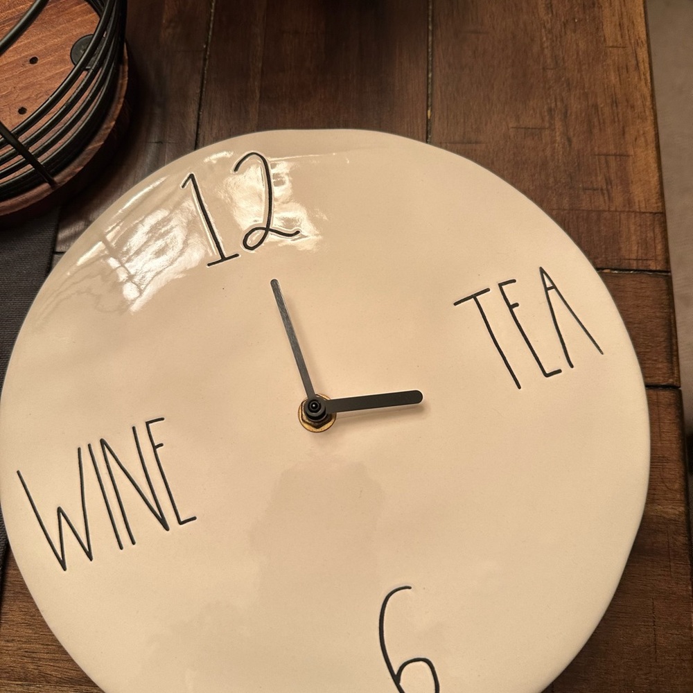 Rae Dunn Cream and Black Rustic Wall Clock